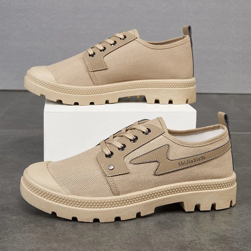 2025新款工作鞋解放鞋防滑耐磨透气登山徒步鞋低帮帆布鞋