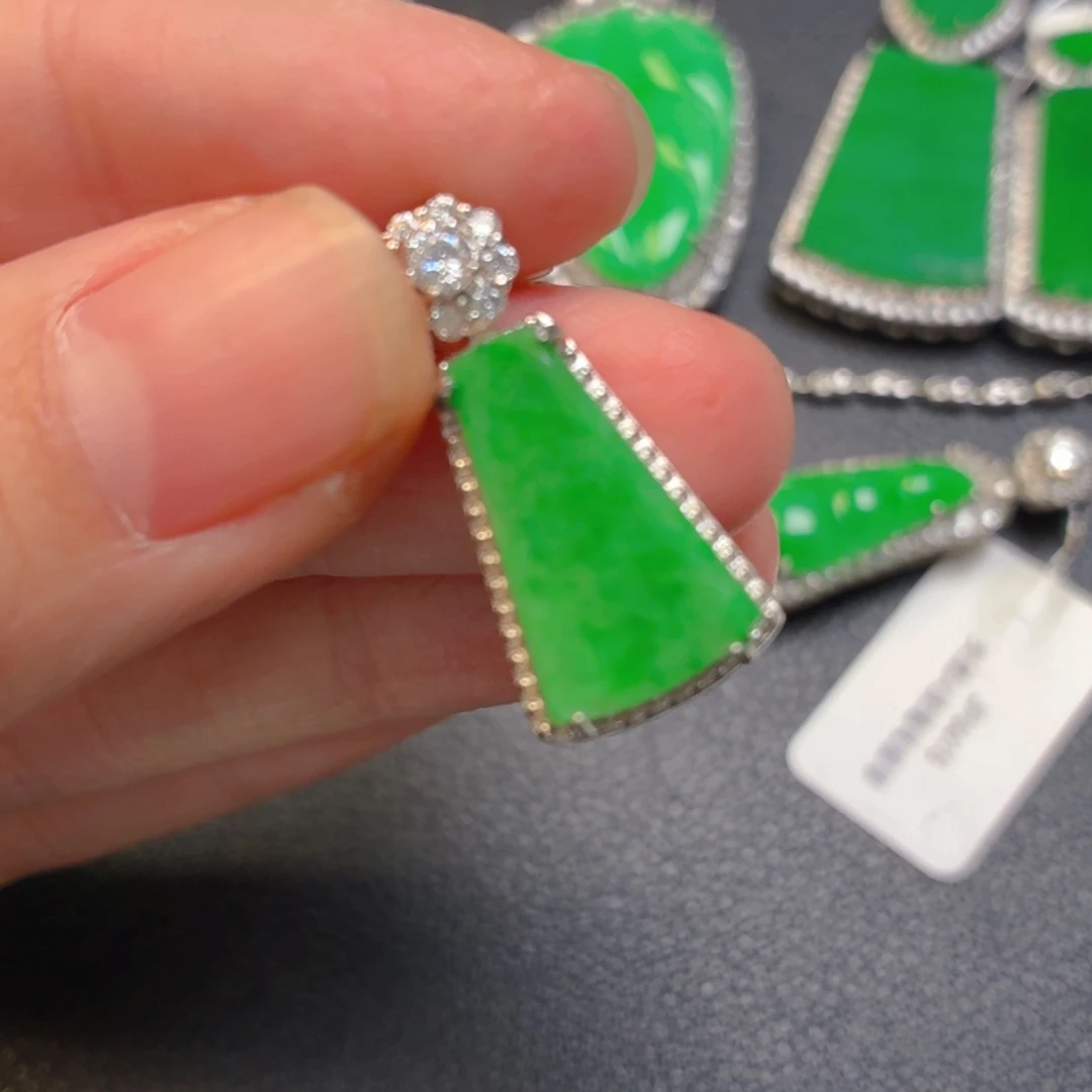 翡翠银S925镶嵌吊坠(不含链)