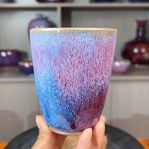 杯原矿釉手工制作钧瓷杯子