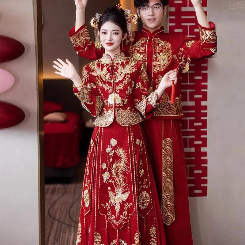 秀禾服2025年新款新娘结婚敬酒服小个子嫁衣中式婚服龙凤褂套装夏