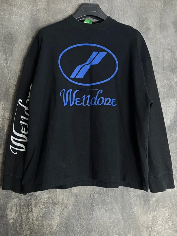 全新未使用 WE11 DONE S码*1/黑色印花大logo长袖/00344