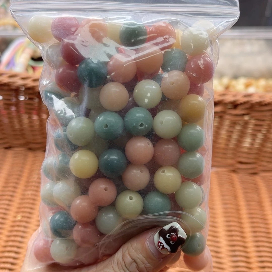 白玉菩提吊坠A/12mm/80颗锅底