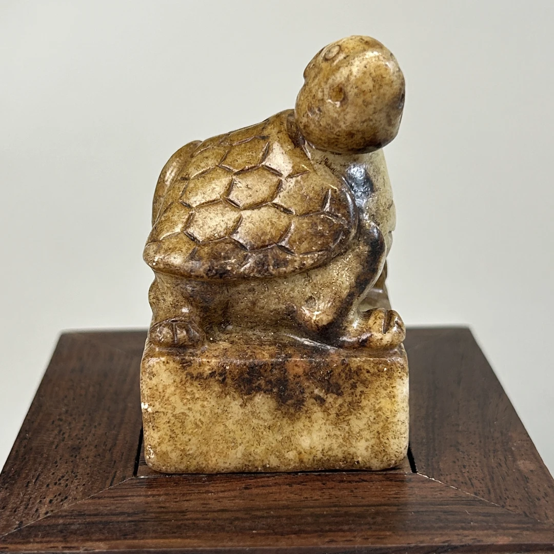 明代新疆和田玉摆件玉龟印章2925