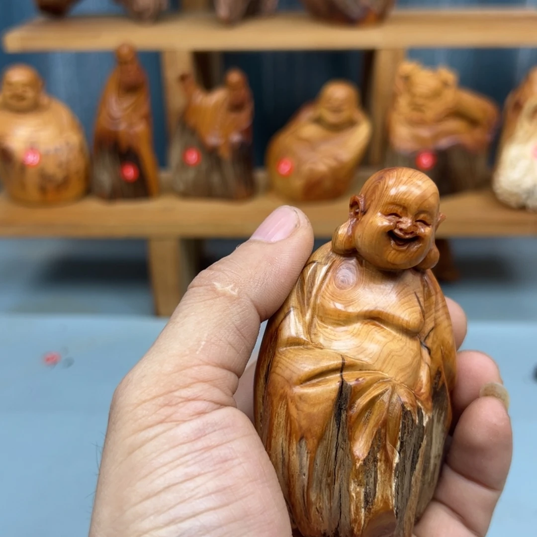 天***策木崖柏木摆件手把件
