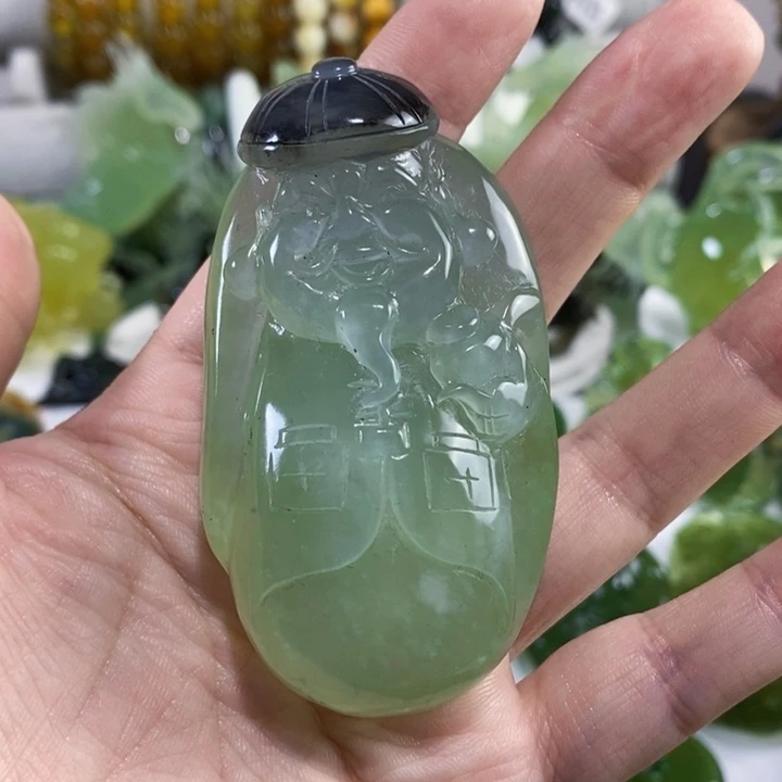 未镶嵌岫玉手把件