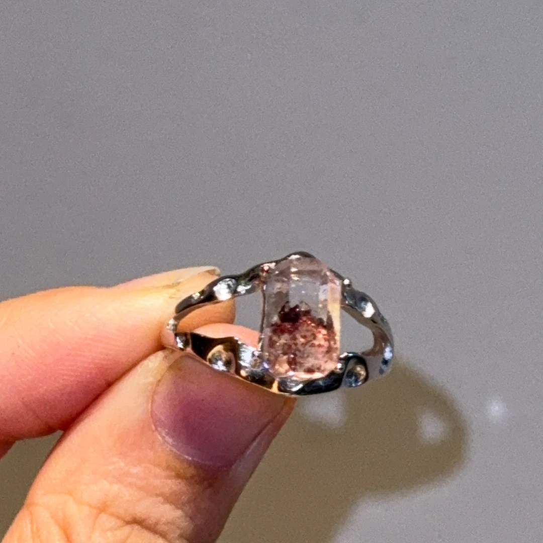 「雨落花亭，能量之王」金草莓戒指·财富与机遇·恋人之石`多样性发一