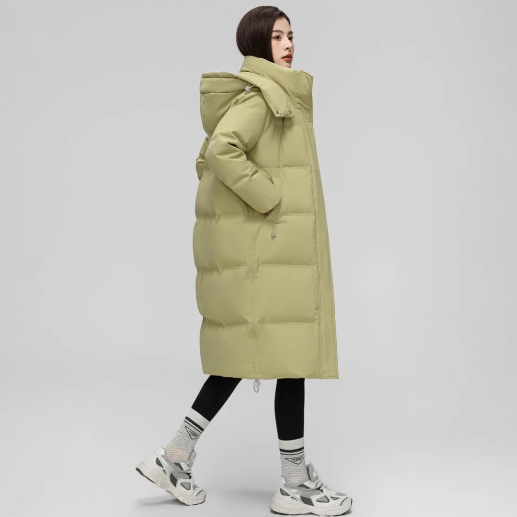 蒙口潮牌羽绒服联名中长款羽绒服女款女士冬季韩版新款保暖羽绒服