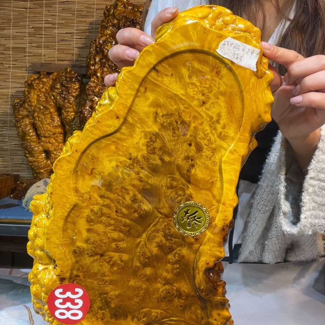 缅甸黄金樟实木茶盘