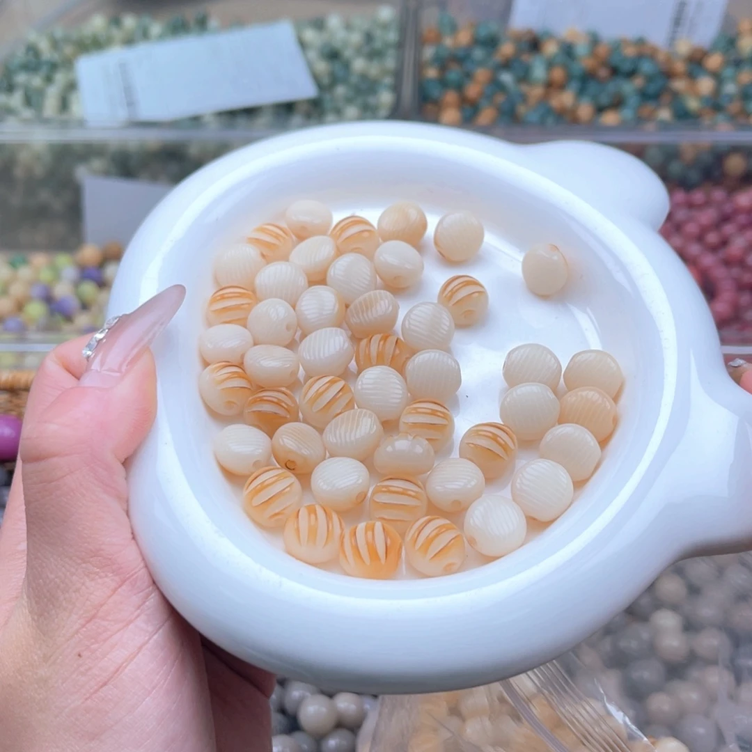 白玉菩提吊坠c12mm22颗 小面包