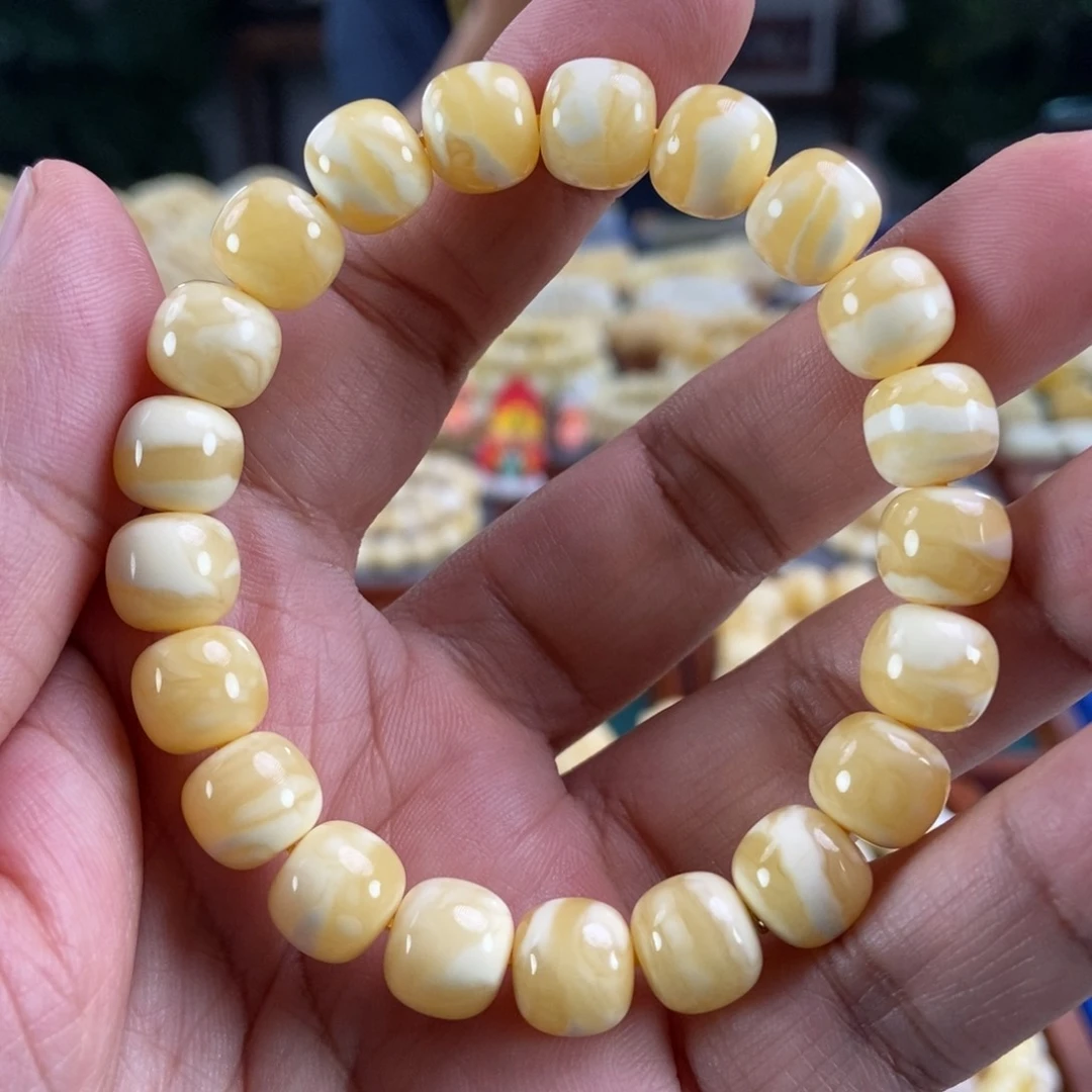 未镶嵌琥珀珠宝奇石10+虎皮纹同料串13.76