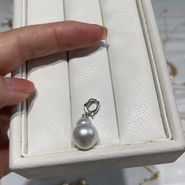 海水珍珠吊坠(不含链)银S925镶嵌