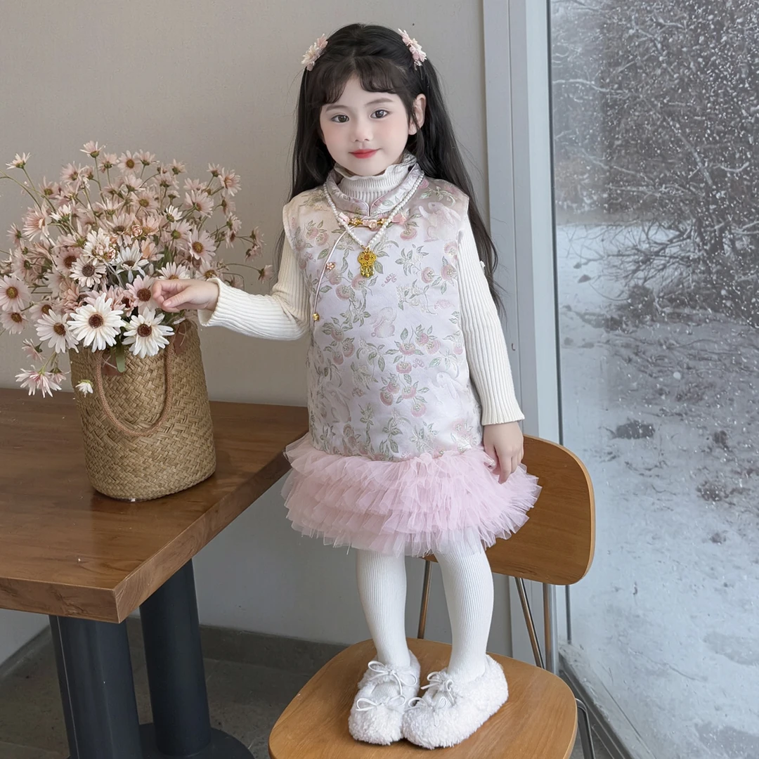 女童旗袍公主裙春秋2025新款周岁礼服小童女宝宝汉服裙国风新中式