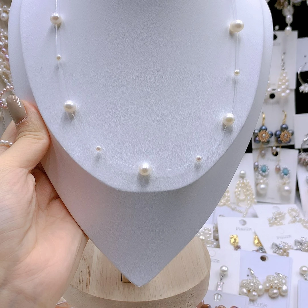 颈饰银S925镶嵌淡水珍珠占***晴