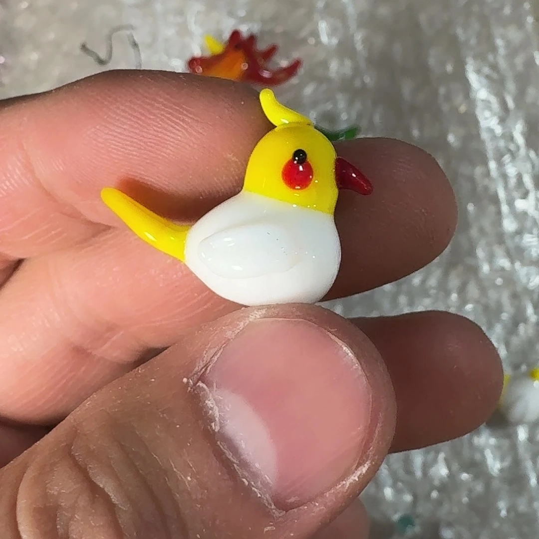 琉璃手工艺品窝***包鹦鹉