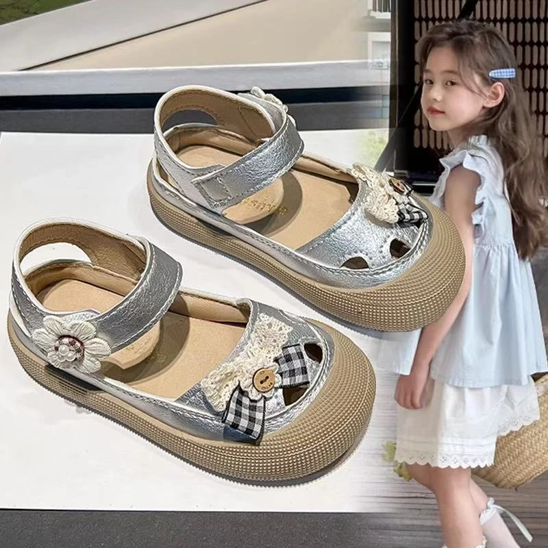 女童凉鞋夏款儿童鞋子包头镂空小女孩防踢软底宝宝鞋2481