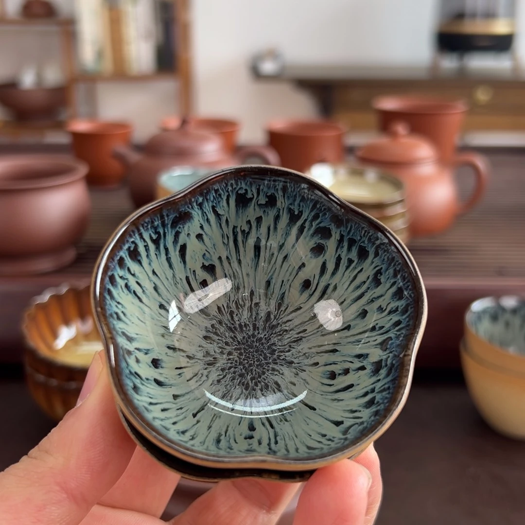 紫砂茶壶天目盏一对