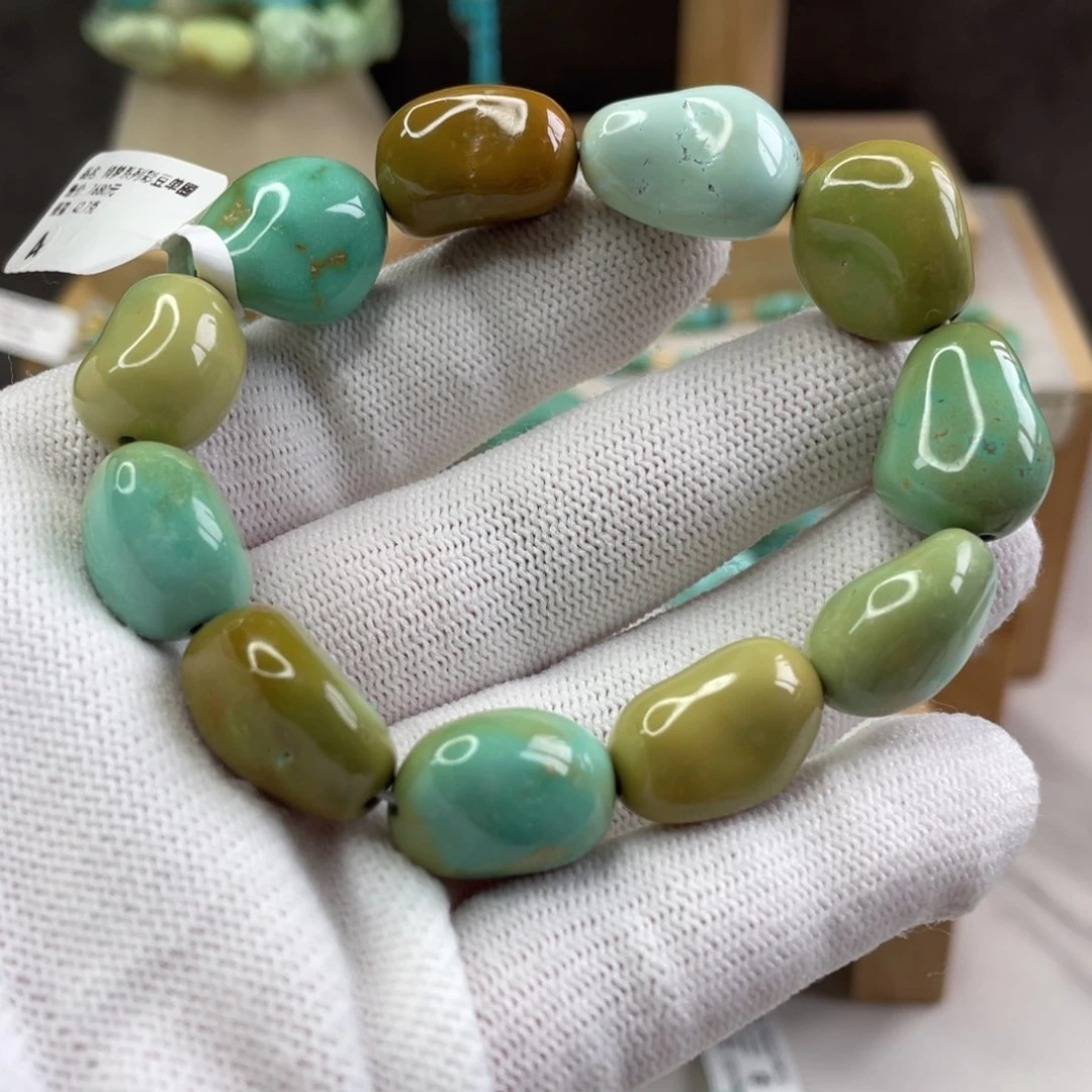 绿松石未镶嵌炫彩糖豆大单圈