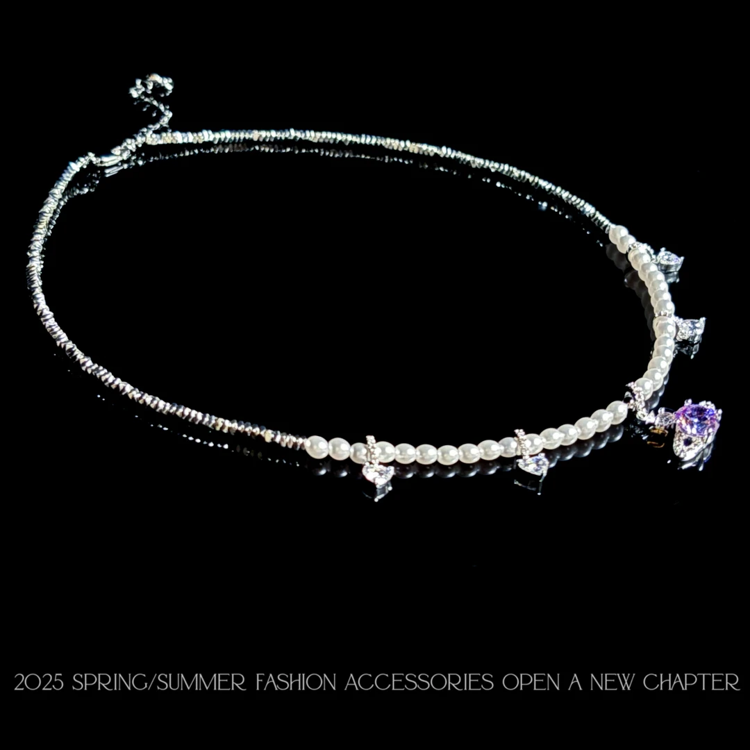 铜合金项链  镀k金 2025款C7172【紫珠环星】Jeannie zoo 项链