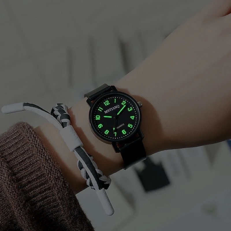 学生考试专用手表男女款简约防水可带进考场情侣夜光个性小众潮流