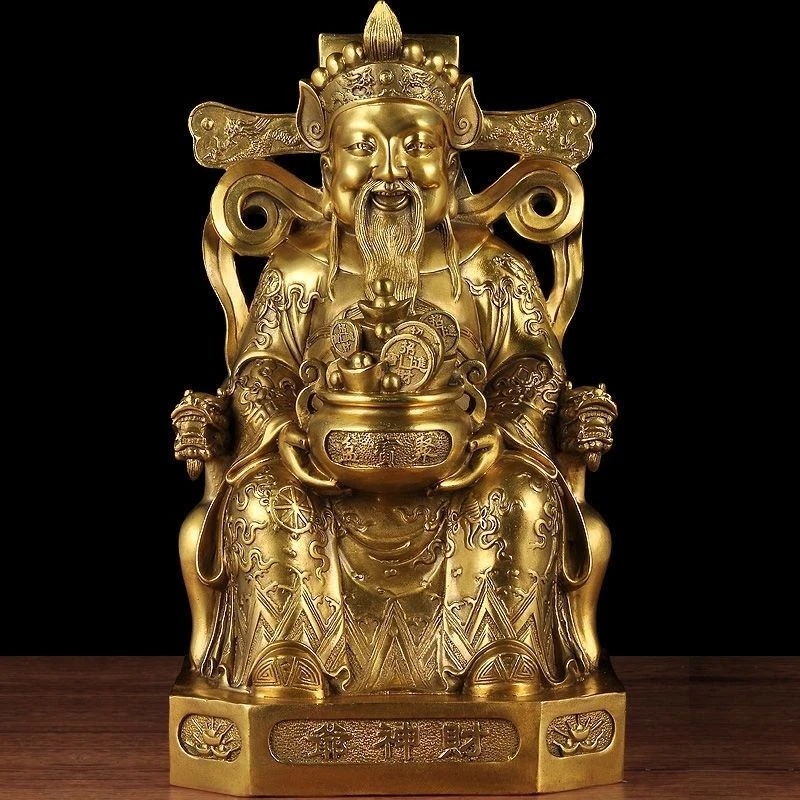 铜财神爷纯铜招财文财神爷财神爷摆件摆件大号家用客厅新款摆件