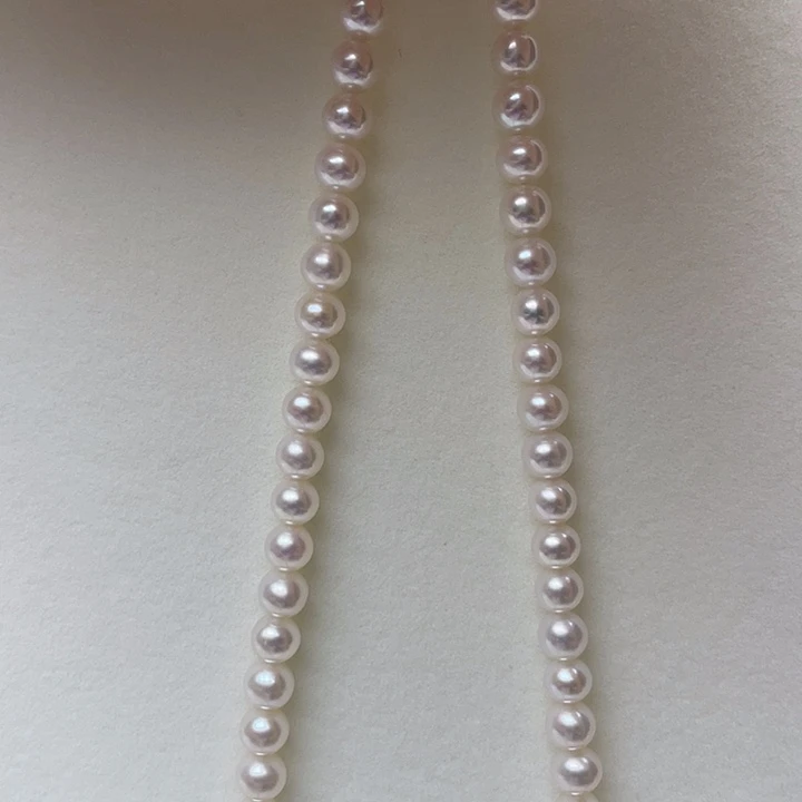 淡水珍珠银S925镶嵌颈饰卡5-6极光白炫彩高品