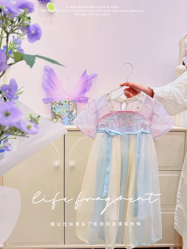 【原创设计品牌】Xh&kids 2017汉服女童夏款古装风古风夏季公主裙