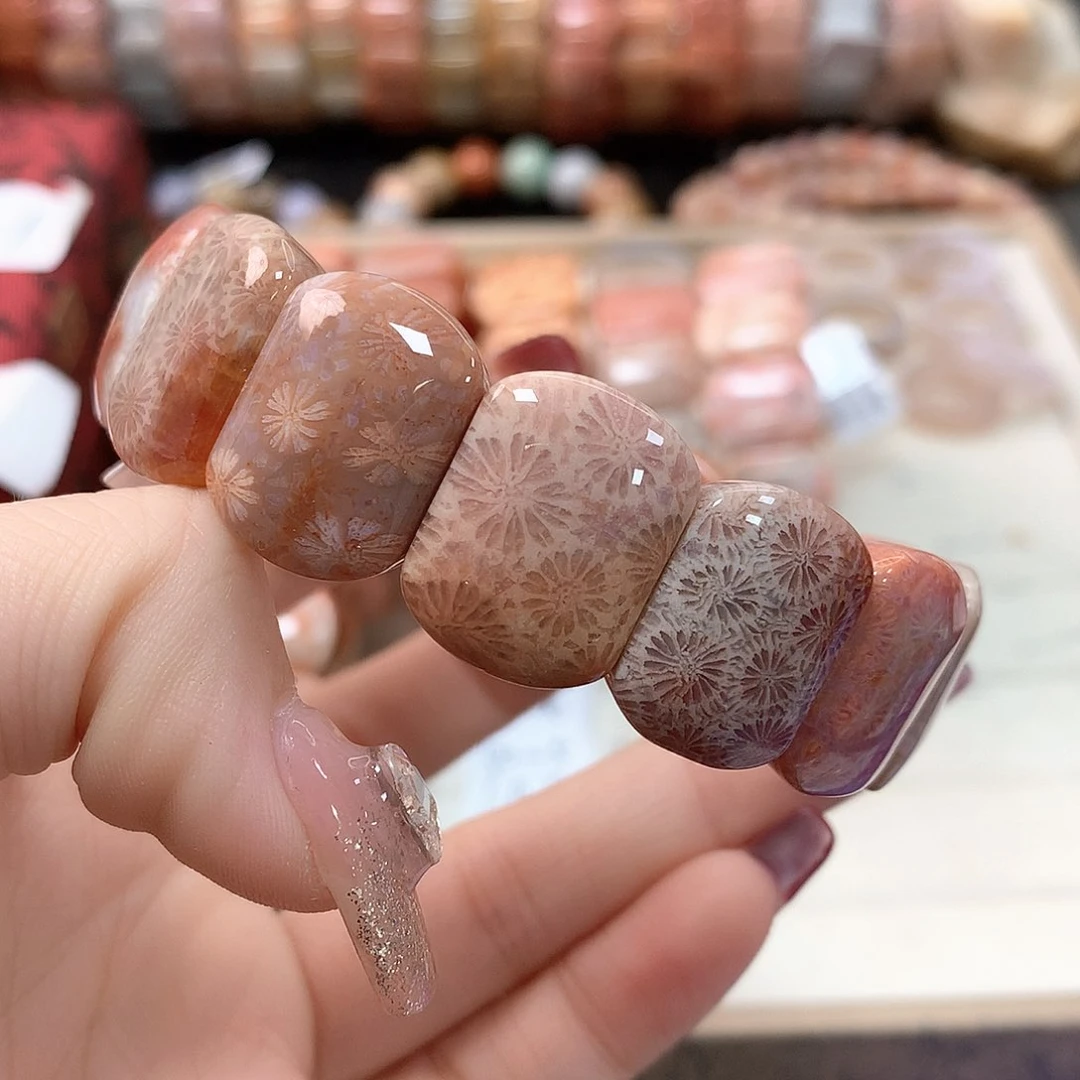 硅化珊瑚（珊瑚玉）手链未镶嵌ᓚ*ᗢ721