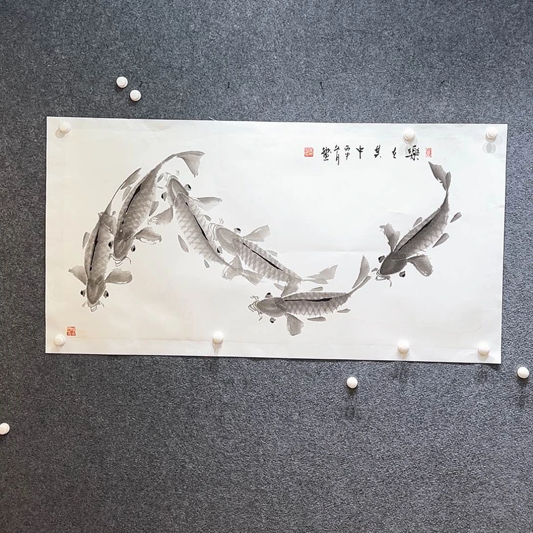 国画纯手绘画心原创