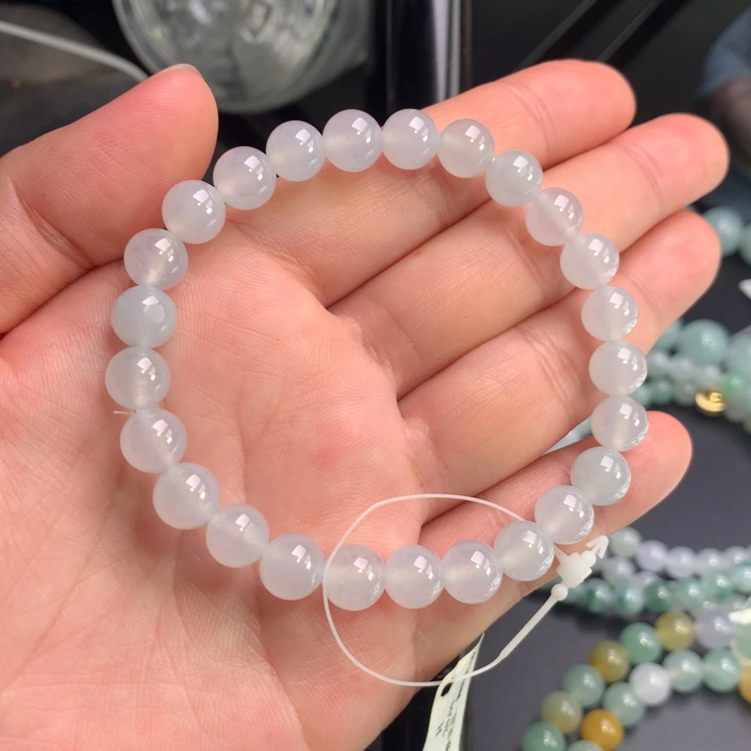 未镶嵌手链翡翠高冰白月光小手串卡7.8