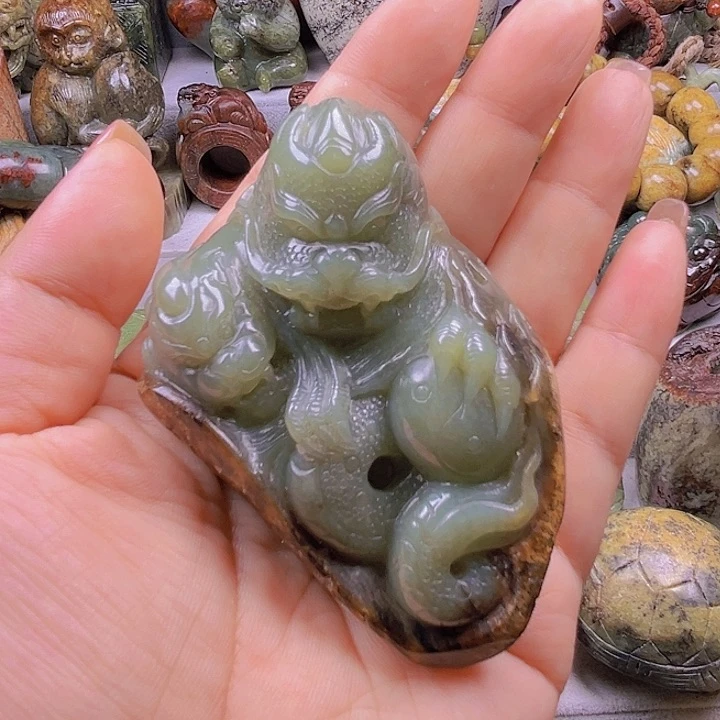 岫岩河磨玉（透闪石质玉）未镶嵌把件星**提