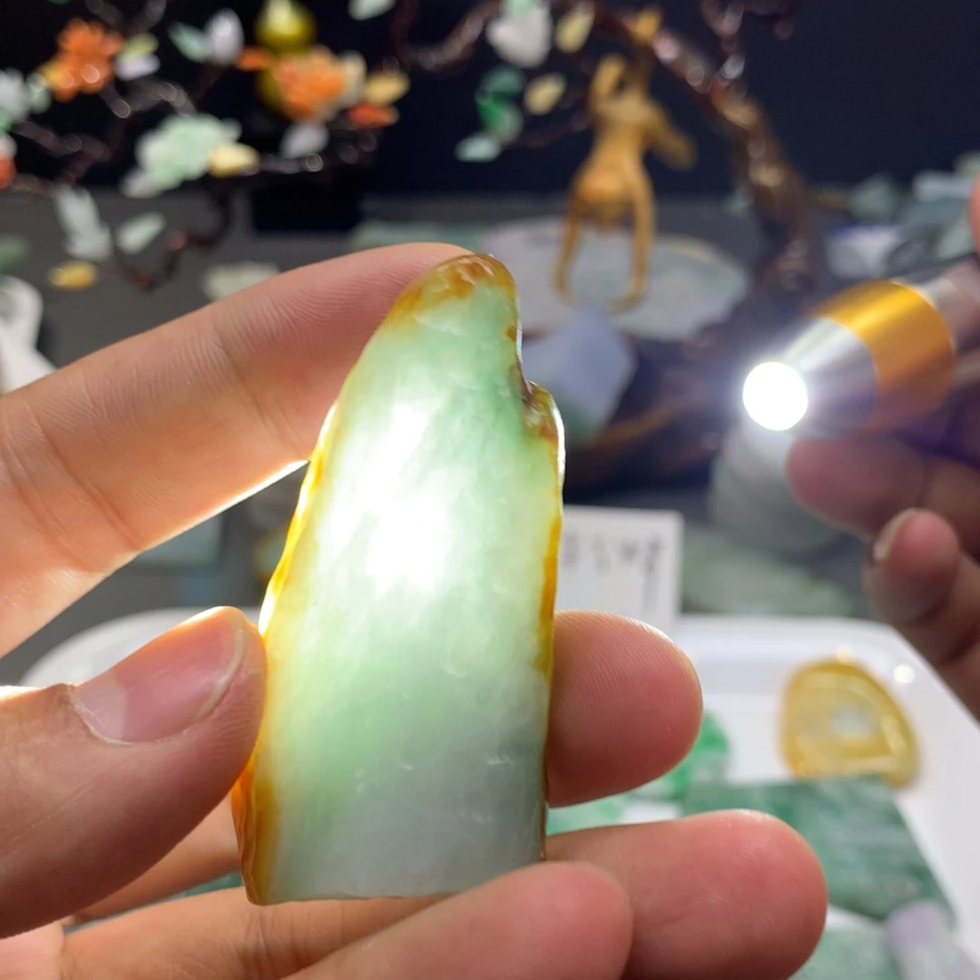 翡翠吊坠(不含链)银S925镶嵌风**痕