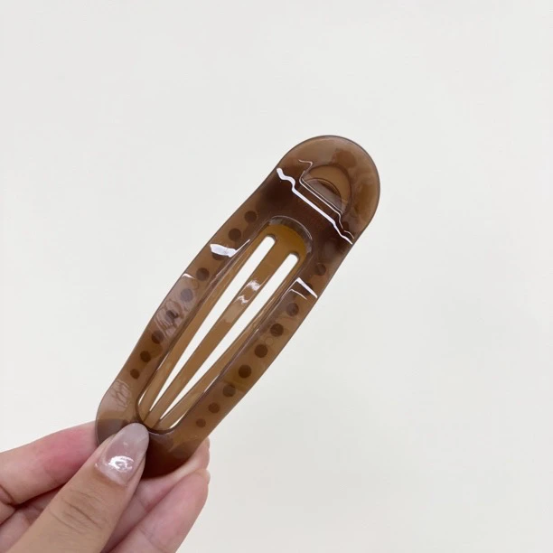 L316夕洛亚麻棕懒人抓夹时尚百搭简约韩版气质半扎盘发夹头饰