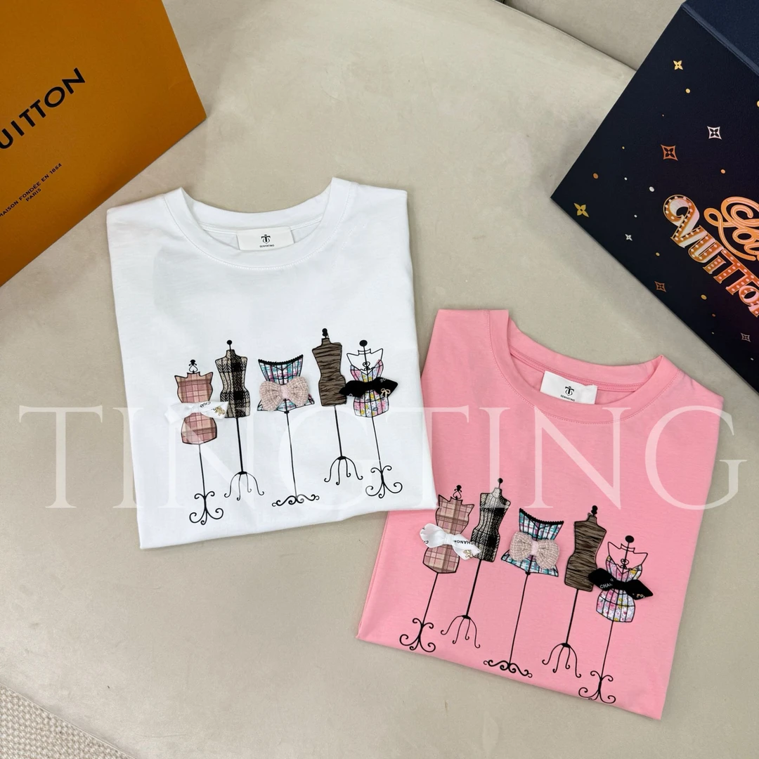 森雅婷【小香女人】夏季新款蝴蝶结设计感T恤（现货）