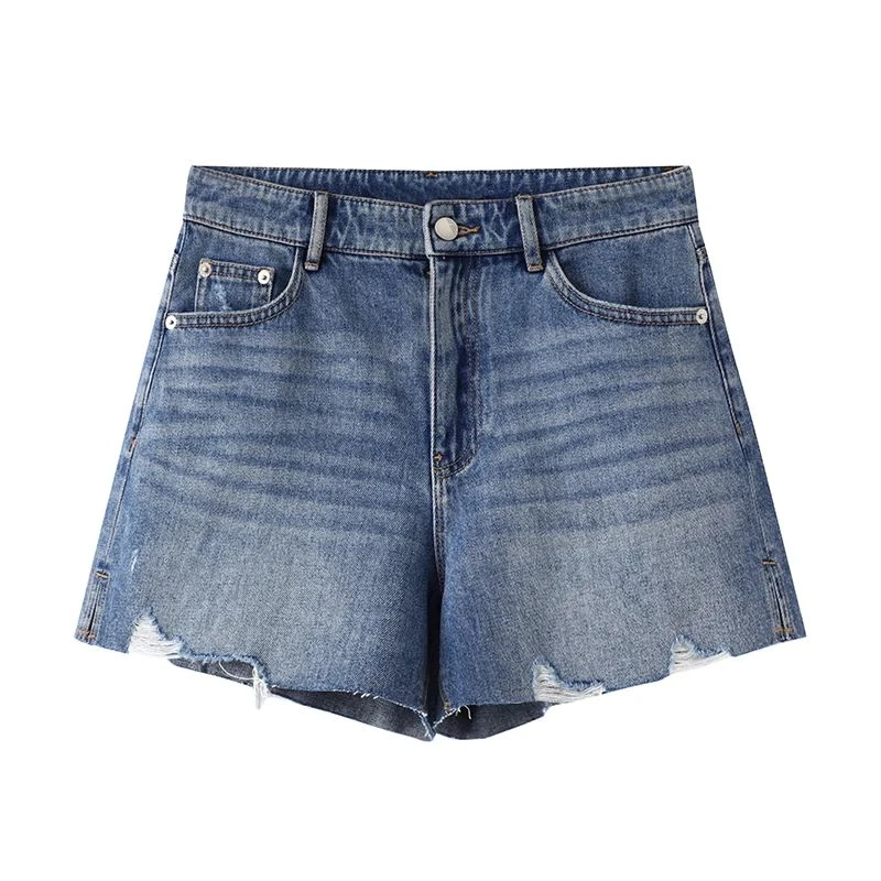 【艾家】商场同款2025夏款时尚百搭高腰显瘦牛仔热裤短裤女50533245