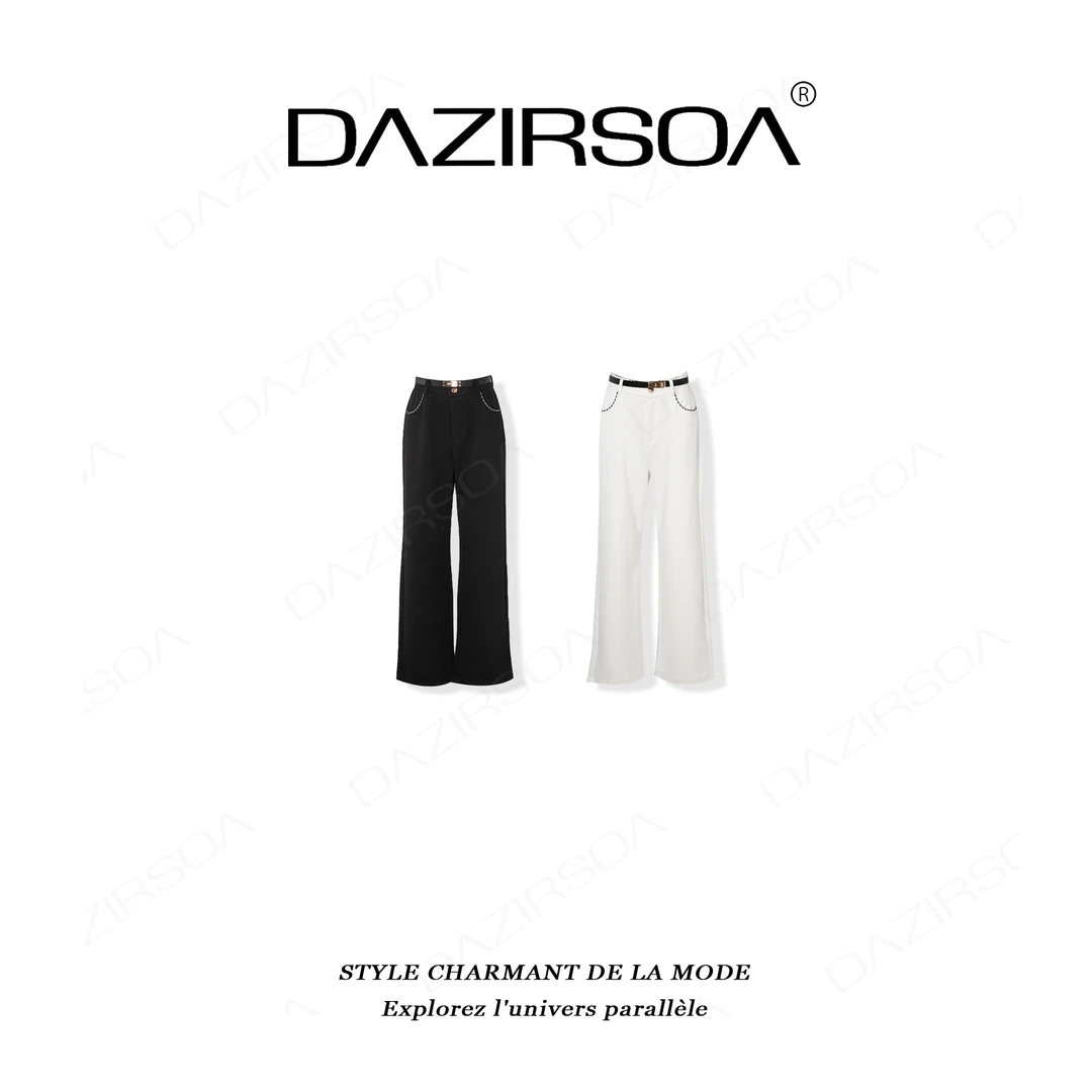 DAZIRSOA/达姿“自在型走”时尚百搭大牌直筒宽松休闲裤 AB676