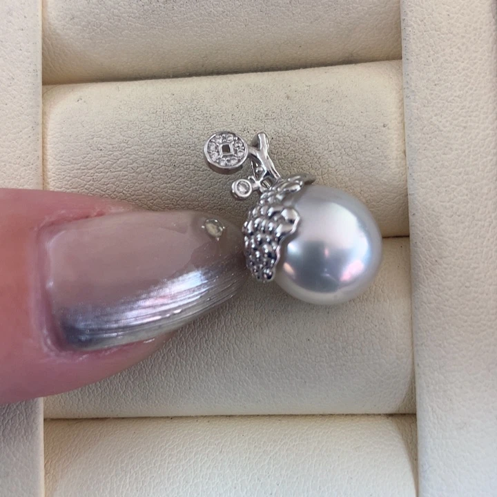 颈饰银S925镶嵌海水珍珠