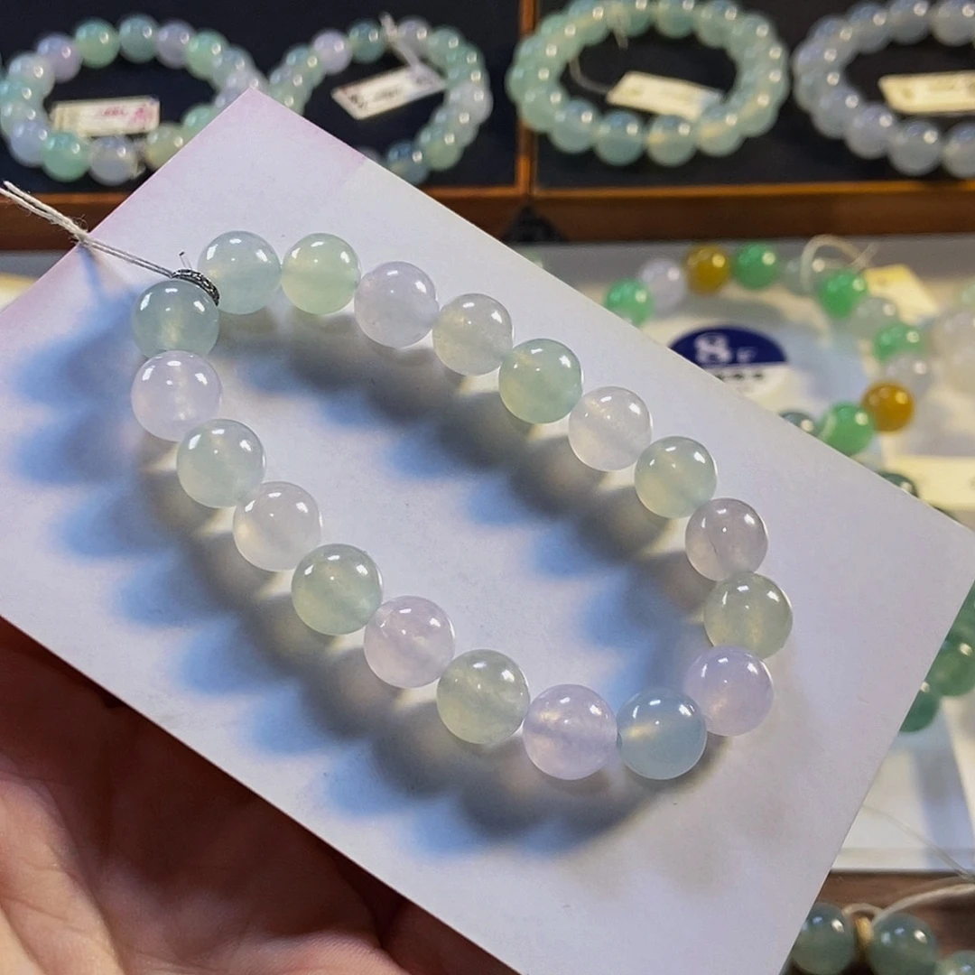 定制翡翠未镶嵌翡翠手串卡9.8
