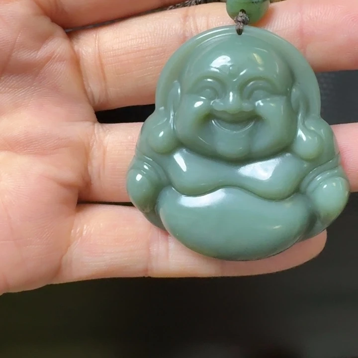 颈饰未镶嵌和田玉粉青佛公