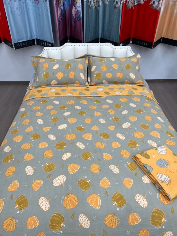 七彩绵单人被套【多金福瓜】尺寸1.5X2米舒适柔软透气四季款