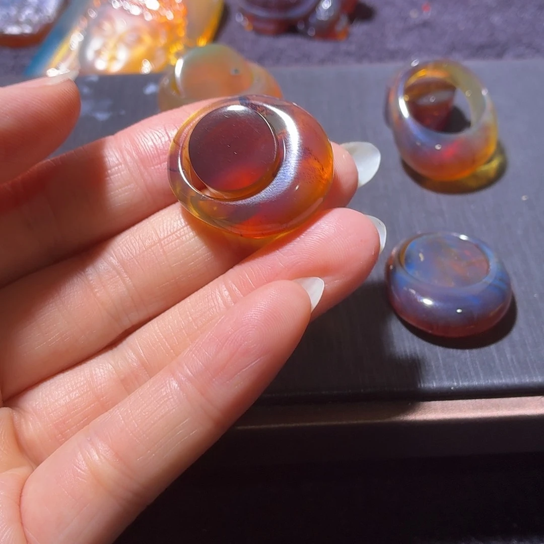 未镶嵌颈饰琥珀冰****女戒指16+