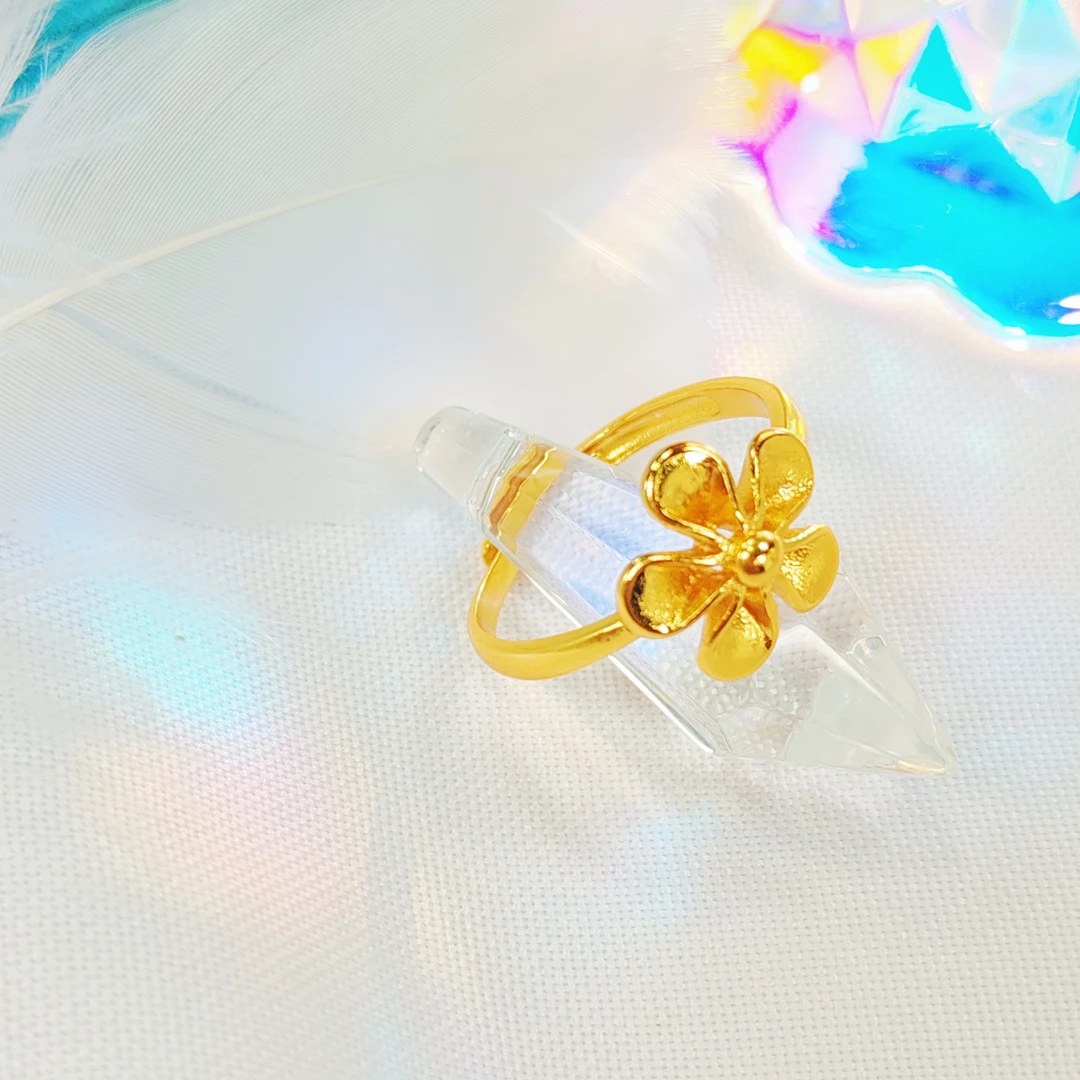 合金戒指 合金轻奢风梅花开口可调节戒指时尚简约百搭