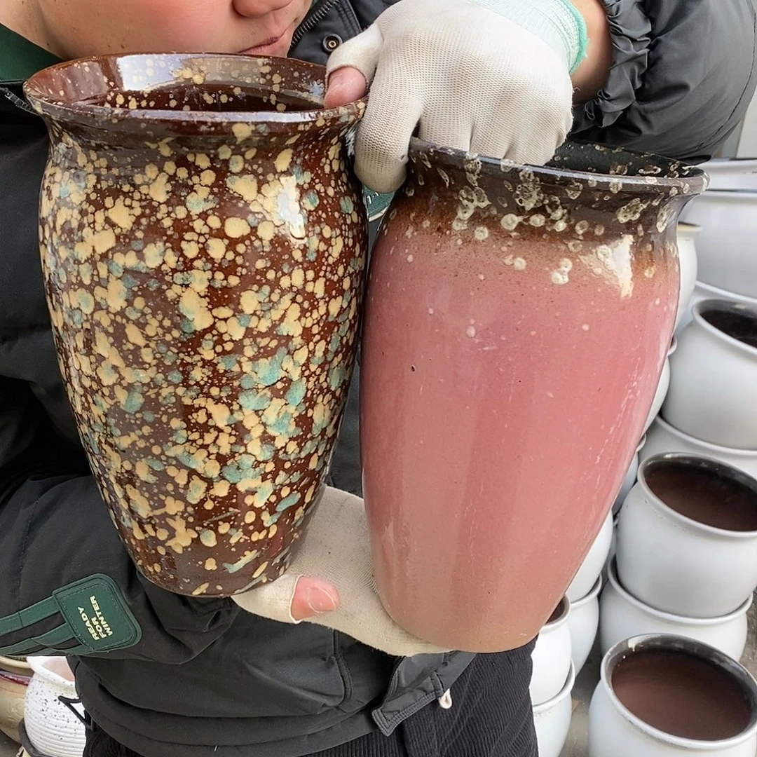 紫砂花盆瑕疵口15高25