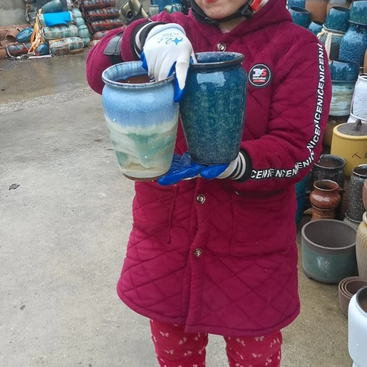 红陶口13高20瑕疵两个盆子