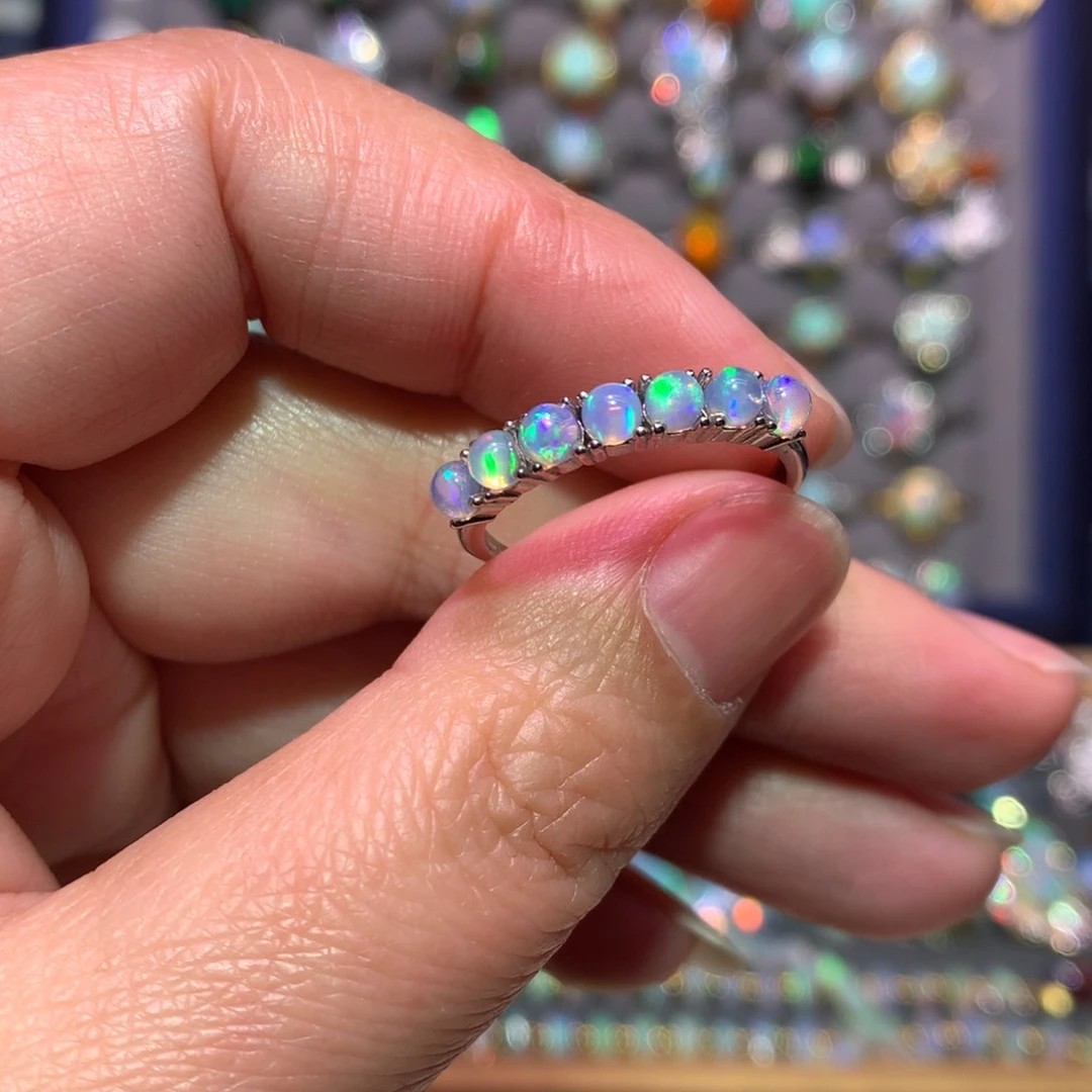 银S925镶嵌欧泊戒指款式