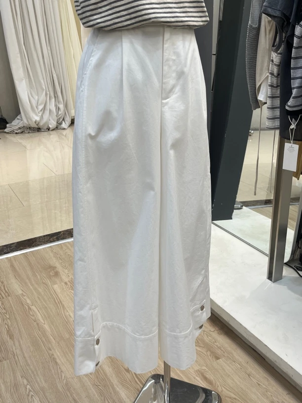 6096带扣子大阔腿宽松裤