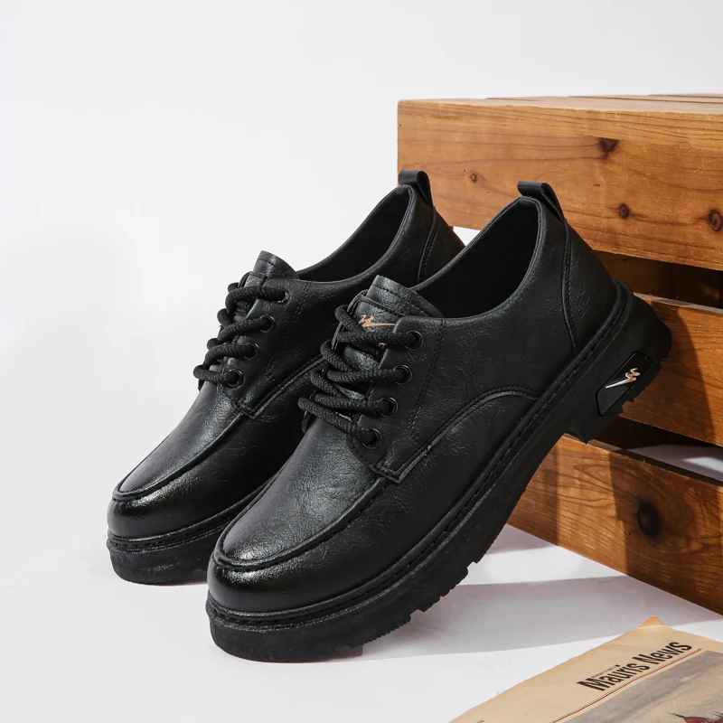 双星八特马丁靴低帮男鞋2025新款百搭秋冬复古风软底商务休闲皮鞋