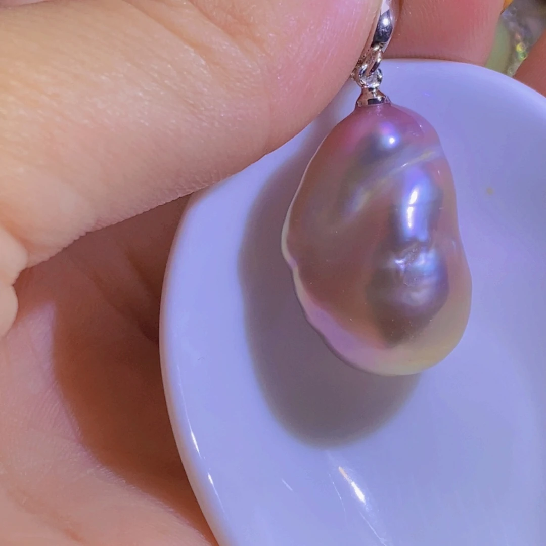 银S925镶嵌淡水珍珠微瑕