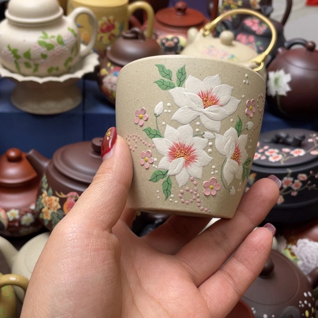 红泥茶杯紫砂主人杯150cc