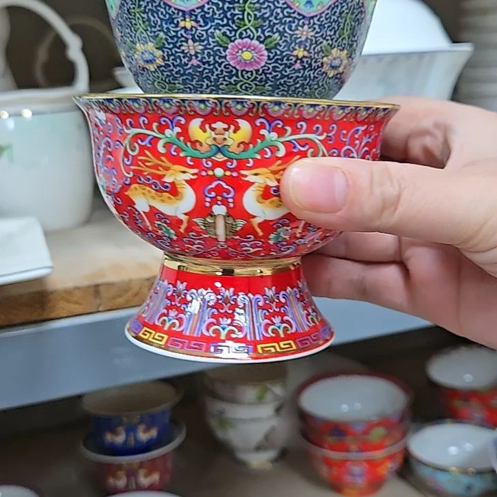 瓷片微瑕珐琅彩主人杯2个66666