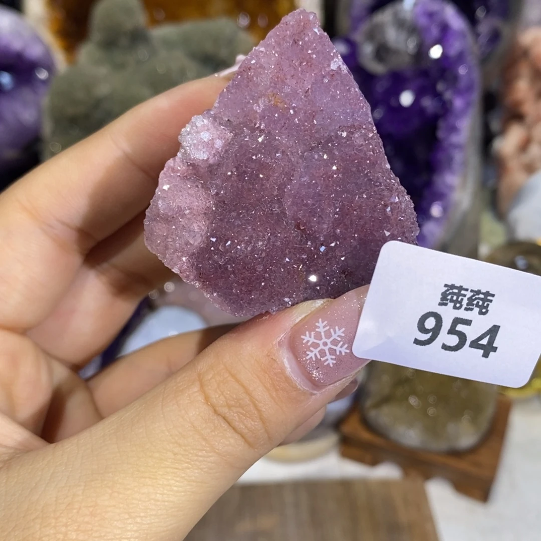 紫晶未镶嵌大型摆件（非配饰）桃红色晶块